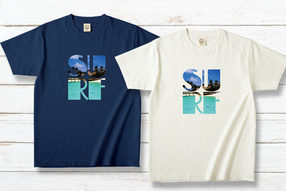青い海フォトプリントTシャツ【SURF】IDEALVINCI｜001